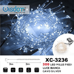 Wisdom-catena Luminosa 300 Led Mille Piedi Effetto Ramo Luce Bianca A Batteria Xc-3236 -