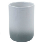 Cleafe-bicchiere Portaspazzolini Dentifricio Bianco Grigio Arredo Bagno Accessori 59915 -