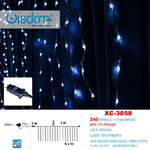 Wisdom-tenda Luminosa Natalizia 240 Mini Led Effetto Pioggia Luce Bianca Ip44 Xc-3058 -