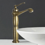 Cleafe-rubinetto Lavabo Bronzo A Canna Alta Miscelatore Monoforo Lavandino Bagno -