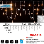 Wisdom-tenda Luminosa Natalizia 92 Led Luce Calda Fissa + Bianca Intermittente Xc-3010 -