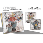 Kaela-quadro Quadretto Decorativo 45x45x1,8cm Tela Su Legno Decori Ass. Piante 757365 -