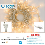 Wisdom-catena Luminosa 100 Luci Led Lucciole Caldo Fisso + Bianco Intermittente Xc-4112 -