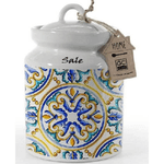 Kaela-barattolo Sale Ceramica Ermetico Cucina Bianco Color Mediterraneo 17x12cm 817113 -