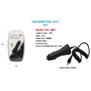 Maxtech-caricabatteria Usb Caricatore Cavo 1,20m Da Auto Ricarica Smartphone 5v-1000ma Maxtech Ma-c002 -