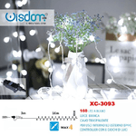 Wisdom-catena Luminosa A Bulbo 160led Luce Bianco Cavo Trasparente 8 Giochi Luce Xc-3093 -