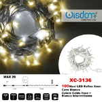 Wisdom-catena Luminosa 100 Luci Led Lucciole Caldo Fisso + Bianco Intermittente Xc-3136 -