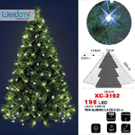 Wisdom-mantello Luminoso 198led Albero Di Natale 1.8 / 2.10 Mt Luce Multicolore Xc-3192 -