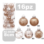 Wisdom-set 16 Palline Natalizie Decorazioni 8 Cm Addobbi Per Albero Di Natale Xc-8549 -