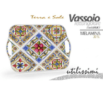 Kaela-vassoio Rettangolare Plastica Melamina Decoro Terra Sole Manici 35x25cm 829307 -