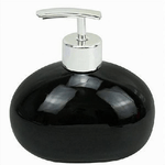 Cleafe-dispenser Per Sapone Liquido In Ceramica Nero Dosatore Moderno Arredo Bagno 79248 -