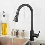 Cleafe-rubinetto Miscelatore Monocomando Cucina Con Doccetta Estraibile Nero 79571 -