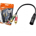 Linq-cavo Adattatore Audio Da Xlr Maschio A 2 Rca 30cm Per Microfono Splitter Kl-9245 -