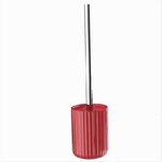 Cleafe-portascopino Arredo Per Bagno Wc Toilette Rosso Rigato Con Scopino Completo 69914 -