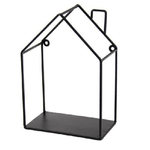 Kaela-mensola Bacheca Parete Metallo Moderno Nero 17x10x25cm Casetta Industrial 822278 -