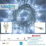 Wisdom-catena Luminosa 100luci Led Lucciole Bianco Fisso + Bianco Intermittente Xc-4111 -