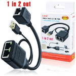 Linq-splitter Ethernet 2 In 1 Femmina Switch Usb Doppiatore Rete Rj45 2 Porte Nt2354 -