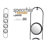 Kaela-specchio Parete Metallo 4 Posti Nero Bagno Salotto Decorativo 13x1,2x86cm 818851 -