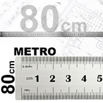 Kaela-righello Metro 1mm A 80cm Metallo Acciaio Riga Multifunzione Segnatura Cm Inch -