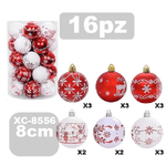 Wisdom-set 16 Palline Natalizie Decorazioni 8 Cm Addobbi Per Albero Di Natale Xc-8556 -