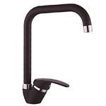 Cleafe-miscelatore Canna Quadrato Nero  52945 Doppio Foro Monocomando Rubinetteria -