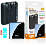 Linq-power Bank Con Ricarica Super Veloce 22.5w 15000mah Display Lcd 4 Cavi Tt-13802 -