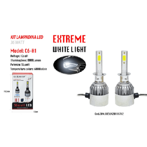 Maxtech-led Auto E Moto Lampade Fari Maxtech H1 C6 Kit Lampadine 36w Luce Bianca 6000k -