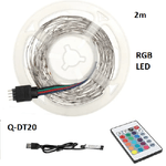 Andowl-striscia Led Rgb Usb 2 Metri Con Telecomando 5050 5v Ip67 Impermeabile Q-dt20 -