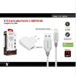 Maxtech-kit Caricabatterie + Cavo Usb Connettore Lightning 10w 2.1a 1mt Maxtech Ca-s035 -