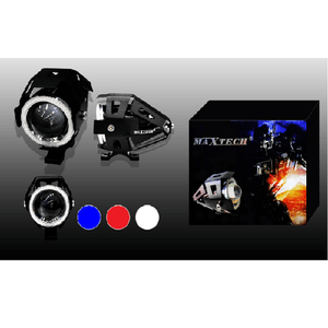 Maxtech-faro Proiettore Luce Led Fari Moto Guida Bianco Blu Rosso Occhio Maxtech U7-led001 -