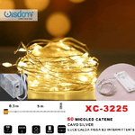 Wisdom-catena 50 Microled A Batteria Cavo Silver Luce Calda Fissa+intermittente Xc-3225 -