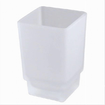 Cleafe-bicchiere Ricambio Porta Spazzolino In Vetro Cubo Satinato Bagno Accessori 87263 -