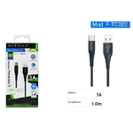 Maxtech-cavo Usb-a / Type-c 3.0a 1 Mt Dati Ricarica Rapida Per Smartphone Tablet F-tc022 -