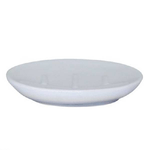 Cleafe-piatto Piattino Porta Sapone Saponetta Bagno Ceramica Bianco Grigio Arredo 59916 -