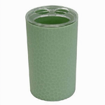 Cleafe-porta Spazzolini Bicchiere Accessorio Bagno Verde A 3 Fori Portaspazzolini 79786 -