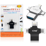 Linq-adattatore Otg 3in1 Da Lightning Type-c Micro Usb A Usb Femmina 100 Mbps Otgu940 -