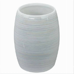 Cleafe-bicchiere Portaspazzolini Dentifricio Arredo Bagno Ceramica Effetto Striato 59870 -