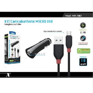 Maxtech-kit Caricatore Carica Batterie Auto Con Cavo Micro Usb 1mt 10watt Ma-s02 Maxtech -