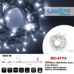 Wisdom-catena Luminosa 300luci Led Lucciole Bianco Fisso + Bianco Intermittente Xc-4113 -