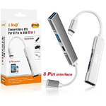 Linq-convertitore Otg Connettore Lightning A Lightning + 2xusb 3in1 Hub Iphone Ip7942 -