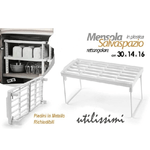 Kaela-mensola Salvaspazio Organizer Cucina Armadio Cassetti Bianca 30x14x16cm 839184 -