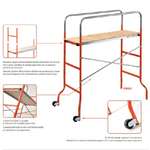 Gierre ®-trabattello Fai Da Te Medio Con Piano In Legno Altezza Massima 3,78 M Kreo Medio -