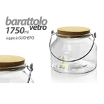 Kaela-barattolo In Vetro Manico Metallo Tappo Sughero 1750ml 16x13.9cm Decorato 758263 -