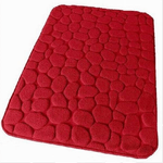 Cleafe-tappeto Tappetino In Tessuto Per Bagno Arredo 45x75 Cm Effetto Sassi Rosso 69935 -