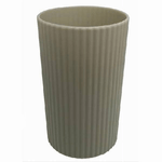 Cleafe-bicchiere Porta Spazzolini Colore Beige Rigato Accessorio Per Arredo Bagno 79167 -