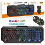 Linq-tastiera Cablata + Mouse Usb Con Filo Retroilluminata Rgb Luce Gaming Pc Mk7183 -