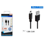 Maxtech-cavo Usb A Mini Usb/v3 1.5mt 2.4a Cavetto Per Trasferimento Dati Ricarica F-v002 -