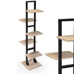 Kaela-scaffale Portaoggetti Libreria 5 Ripiani Legno 30x30x131 Cm Metallo Nero 783197 -