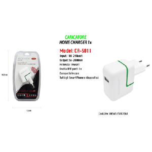 Maxtech-caricabatteria Caricatore Usb Ultra Ricarica Per Smartphone 5v-2100ma Maxtech Ca-s011 -