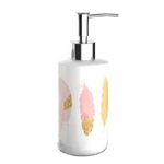 Cleafe-dispenser Porta Sapone Liquido Bianco Con Piume Accessori Per Arredo Bagno 69793 -